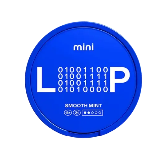Loop Smooth Mint Mini Nicotine Pouches Dose, ambalaj albastru, Putere medie, Aroma de mentă