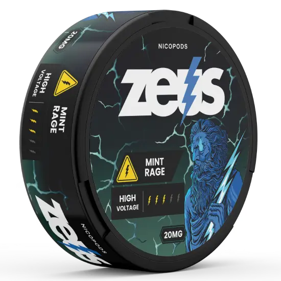 Zeus Mint Rage Strong Pouch Detail – Aroma de Mentă, Puternic, 20 Plicuri/Cutie