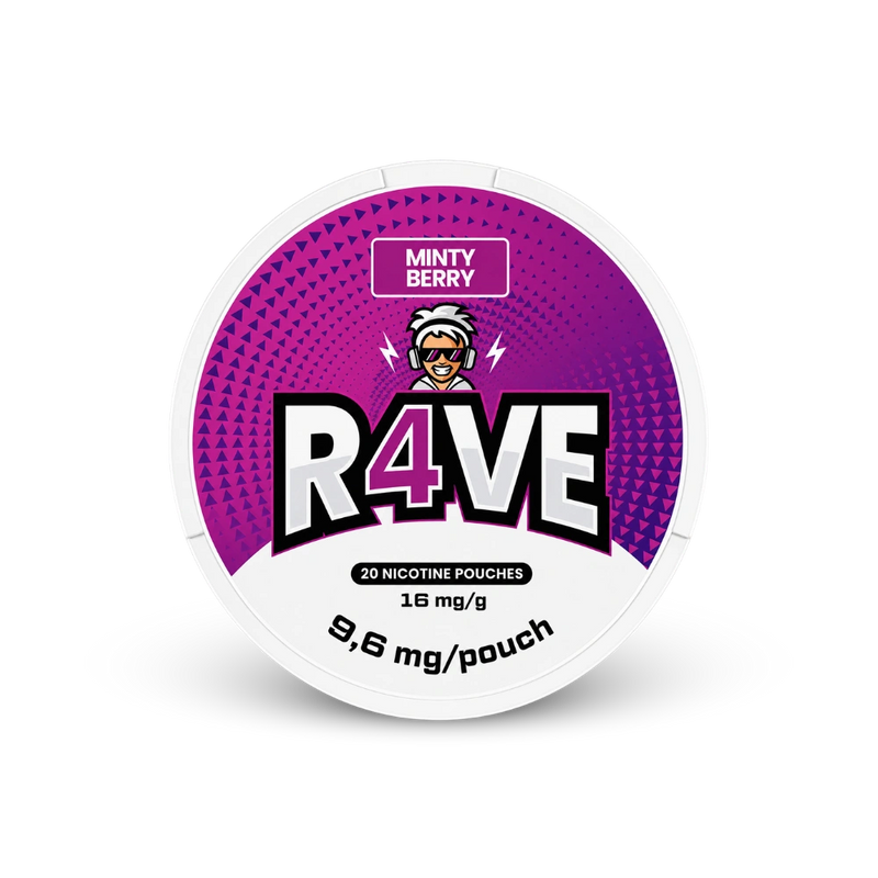 RAVE Minty Berry 16mg – cutie de pungi de nicotină