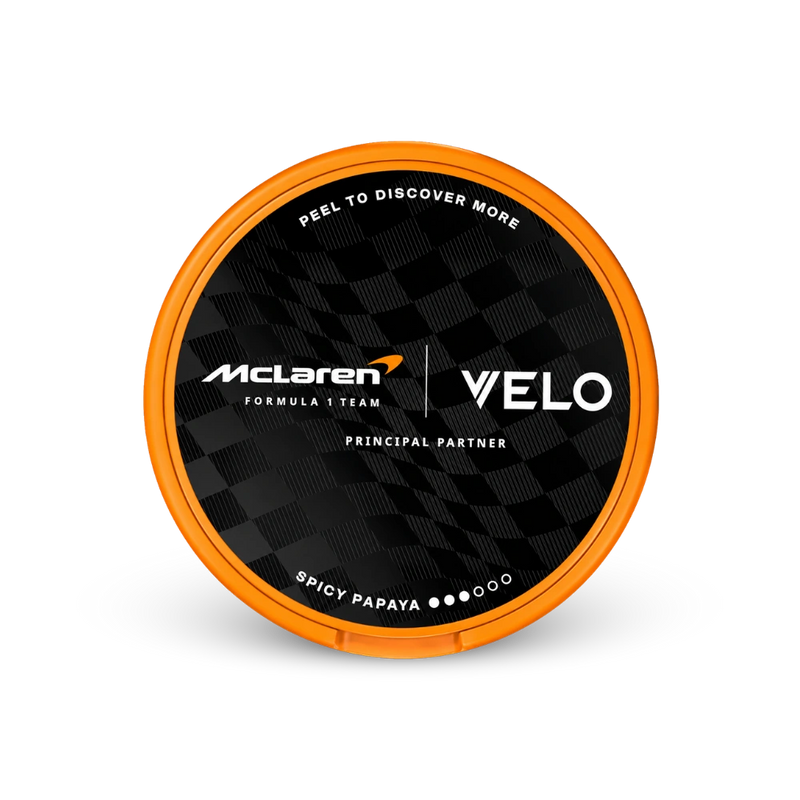 VELO McLaren Spicy Papaya Slim – cutie de plicuri cu nicotină