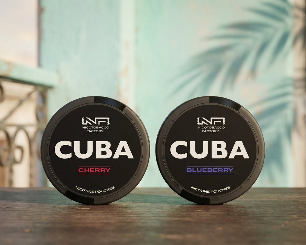 Pungute de Nicotina Cuba în Aromă de Cireș și Afine de la Nicotobacco Factory în cutii negre