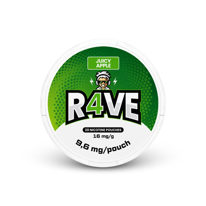 RAVE Juicy Apple 16mg – cutie de pungi de nicotină