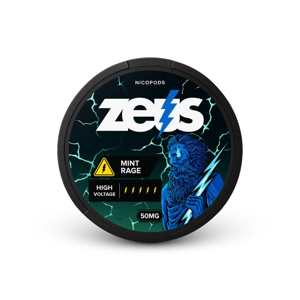 Zeus Mint Rage Extra Strong – Aroma de mentă, Extra puternic, 20 Plicuri/Cutie