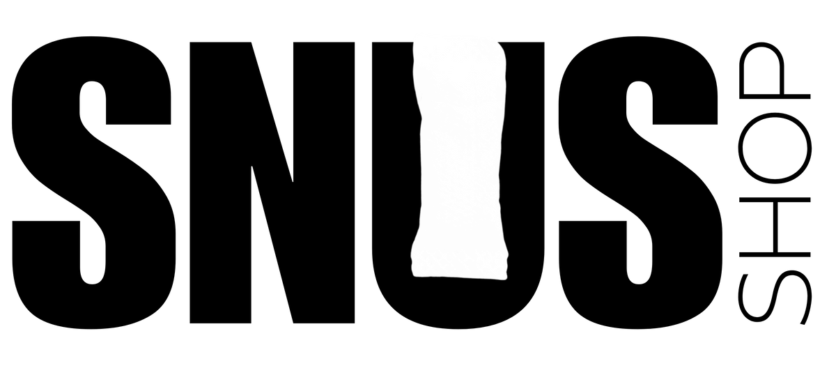 Logo Snus Shop cu text negru pe fundal alb